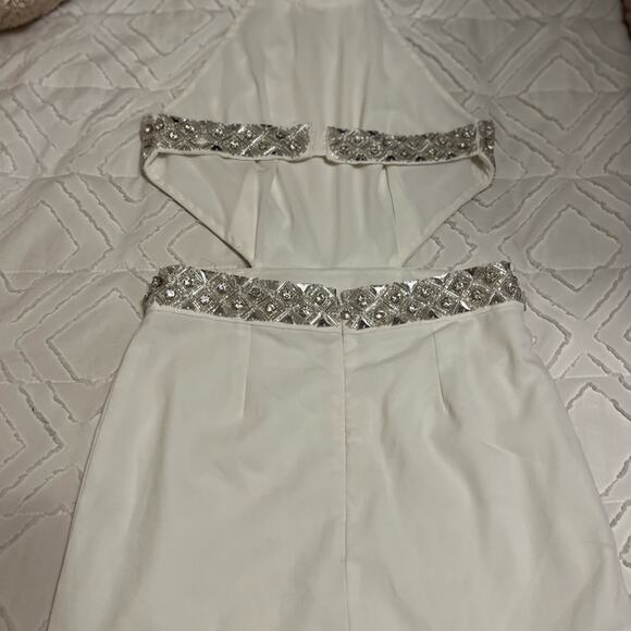 Revolve NBD White Nicolina Cutout Sequin Embellished Formal Gown Size XS - Picture 12 of 16